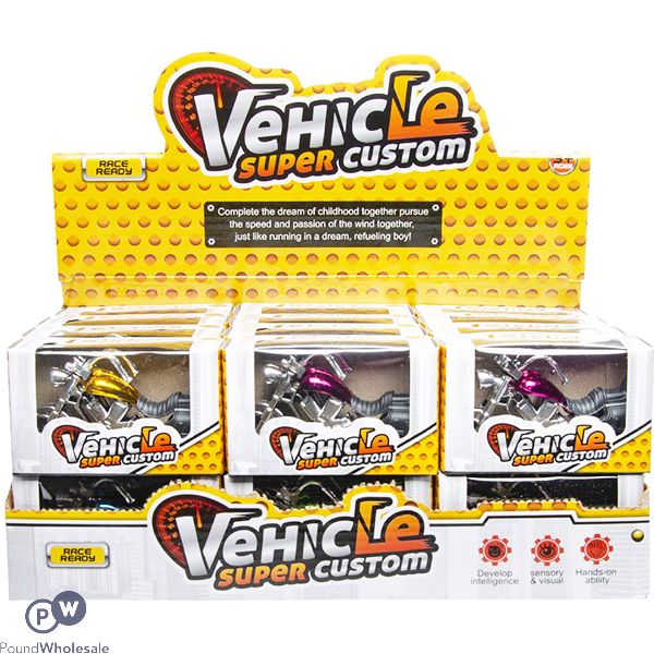 Super-custom Chopper Motorcycle Toy Cdu Assorted Colours