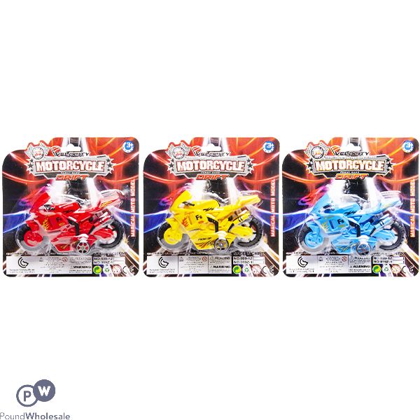 Velocity Drift Motorcycle Toy Assorted Colours