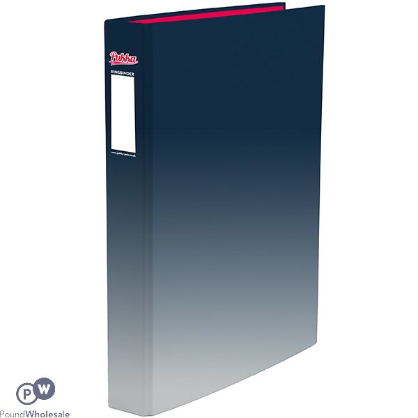 PUKKA A4 OMBRE BLACK RING BINDER FOLDER