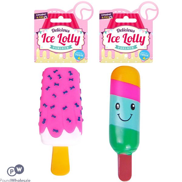 Cooper & Pals Squeaky Delicious Ice Lolly Dog Toy Assorted