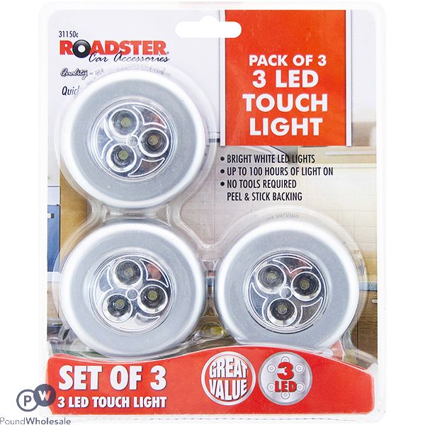 Roadster Car Accessories LED Touch Light 3 Pack