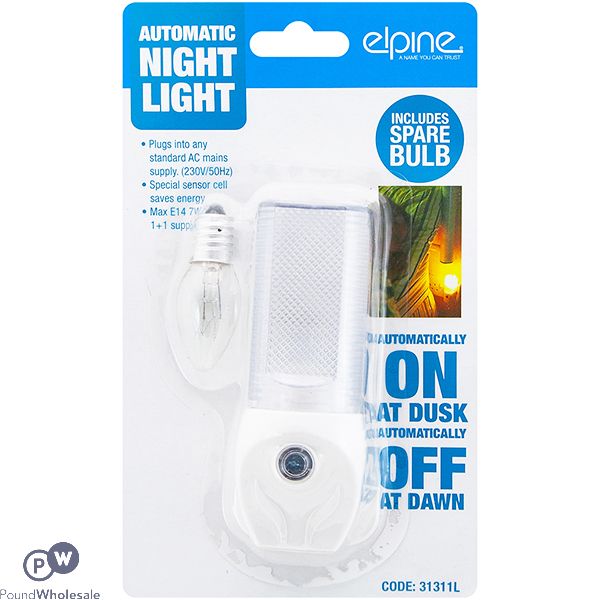 ELPINE 230V 50HZ INDOOR NIGHT LIGHT WITH SPARE BULB