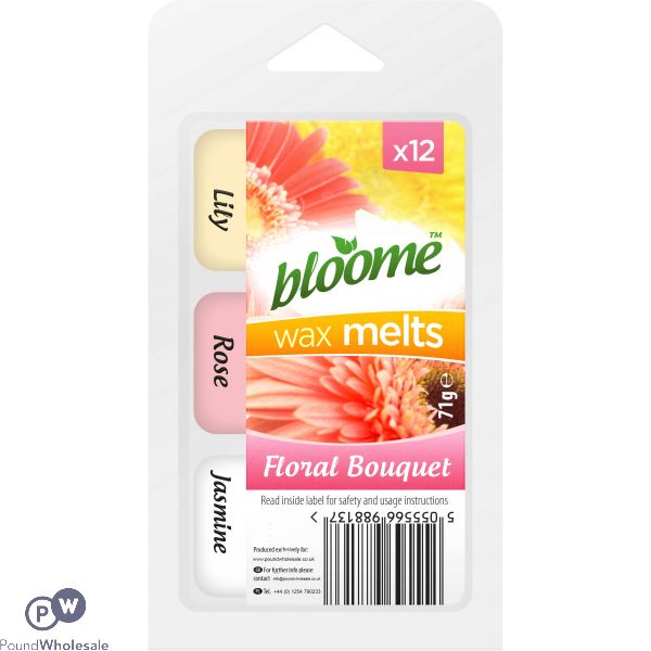 BLOOME TRIPLE FRAGRANCE FLORAL BOUQUET WAX MELTS 12 PACK