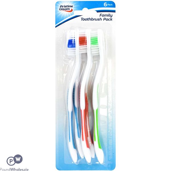 PRISTINE GLEAM TOOTHBRUSHES 6PK