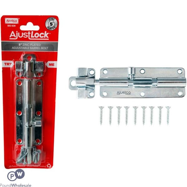 Ajustlock 5" Zinc-plated Adjustable Barrel Bolt