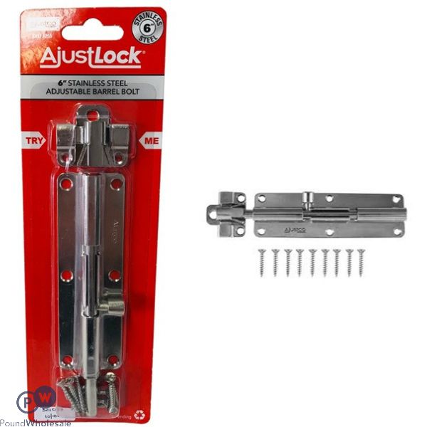 Ajustlock 6" Stainless Steel Adjustable Barrel Bolt