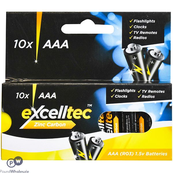 Excelltec Zinc Carbon Aaa Batteries 10 Pack