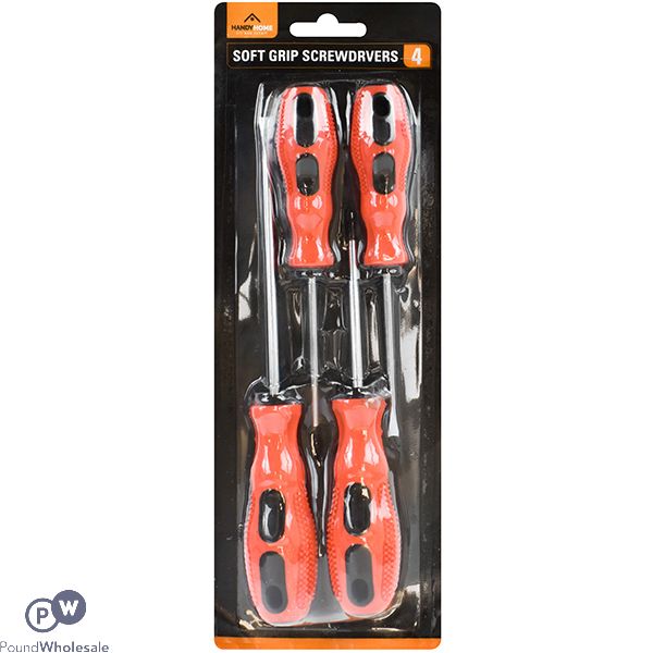 Handy Home Assorted Soft Grip Screwdrivers 4 Pack