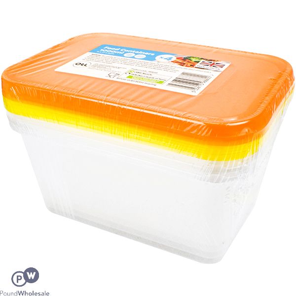 PLASTIC FOOD STORAGE CONTAINERS 1000ML 4 PACK