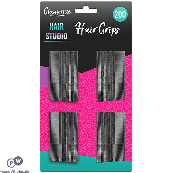 Glamorize Hair Studio Secure Hold Hair Grips 200 Pack