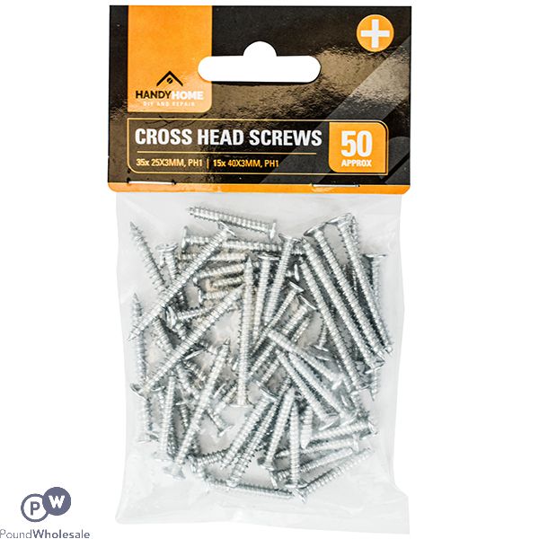 Handy Homes Assorted Cross Head Screws 50 Pack