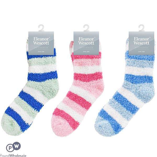 Eleanor Wescott One Size Ladies Stripe Cosy Socks Assorted