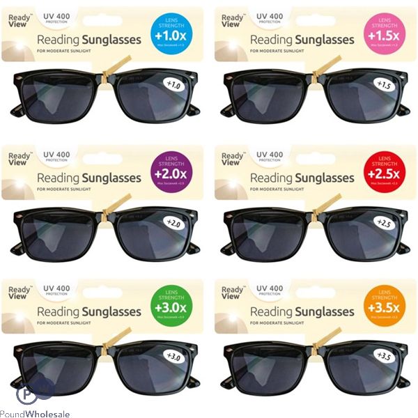 Ready View UV 400 Black Reading Sunglasses Assorted