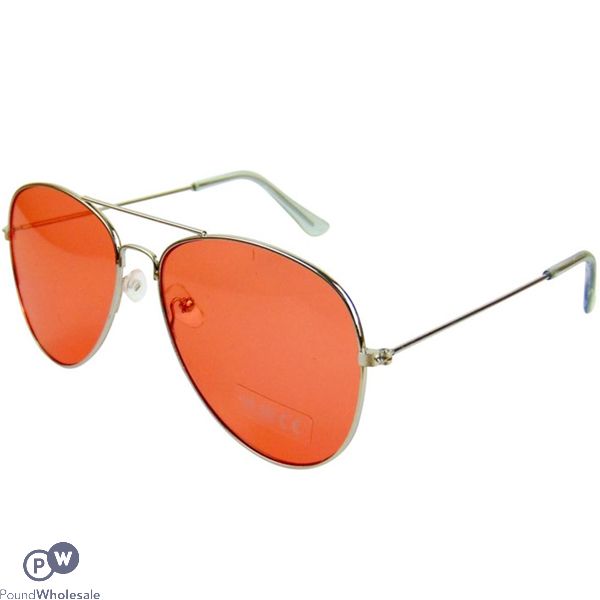 Ladies Silver Aviator Sunglasses