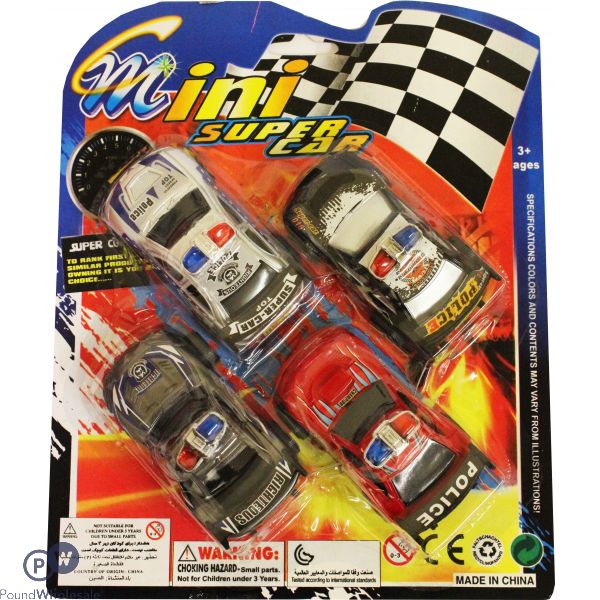Police Squad Pullback Mini Super Cars (approx 25.5 X 20cm)