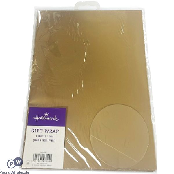 Hallmark Gold Gift Wrap & Gift Tag Set 4pc