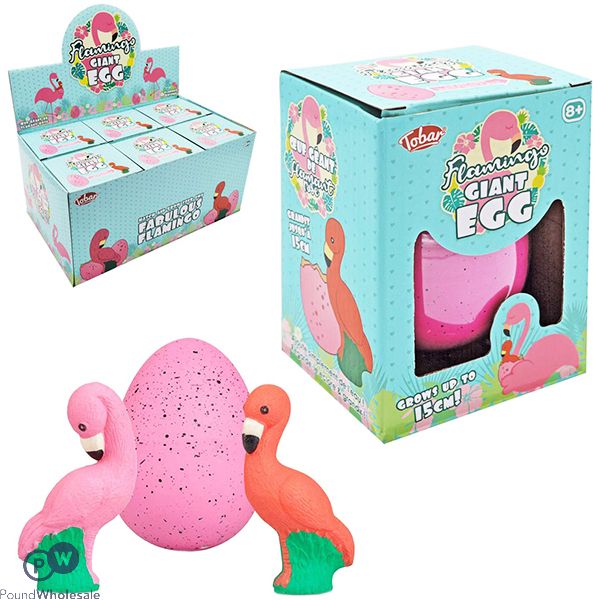 Tobar Flamingo Giant Egg 15cm Cdu Assorted Colours