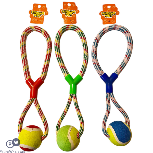Kingdom Pet Figure Of 8 Rope Ball Dog Toy 35cm Assorted Colours