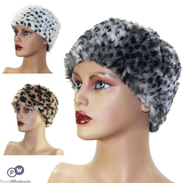 Ladies Faux Fur Fashion Hat - 4/designs - 4/cols