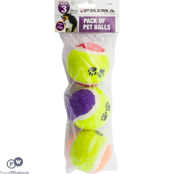 PRIMA PET TENNIS BALLS 3 PACK