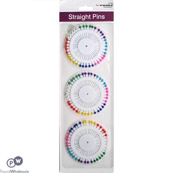 PRIMA PEARLISED STRAIGHT PINS ASSORTED COLOURS