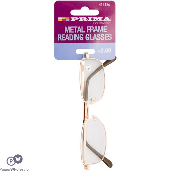 PRIMA METAL FRAME READING GLASSES +2.00