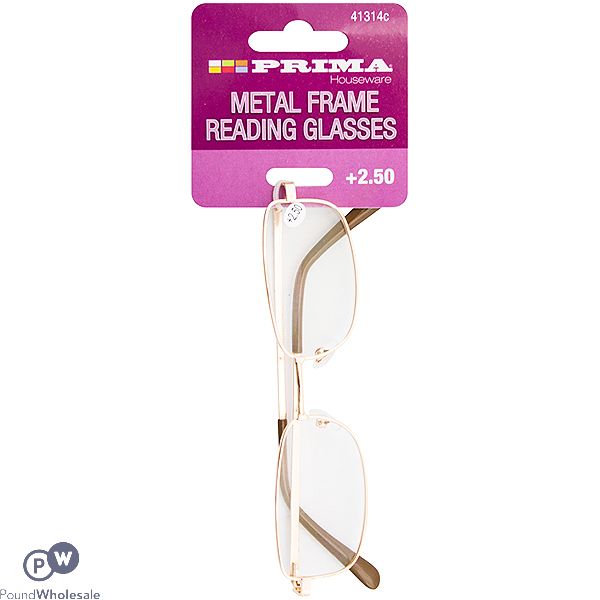 PRIMA METAL FRAME READING GLASSES +2.50