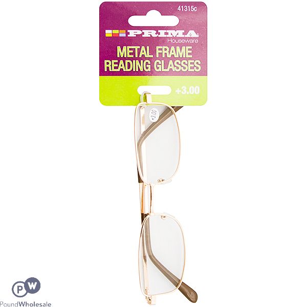 PRIMA METAL FRAME READING GLASSES +3.00