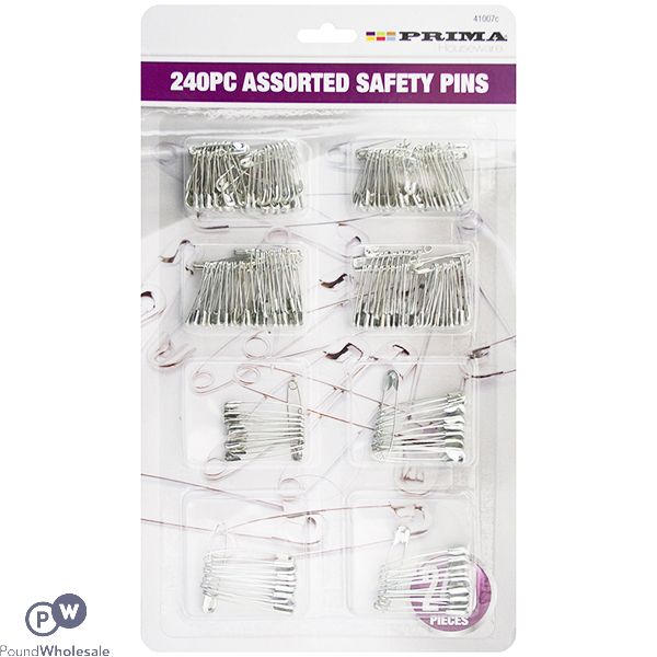 PRIMA ASSORTED SAFETY PINS 240PC