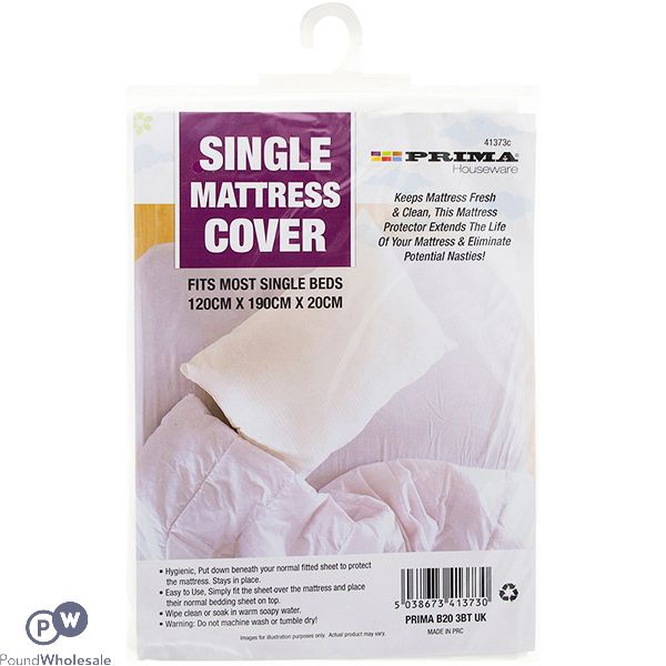 Prima Single Mattress Cover 120cm X 190cm X 20cm