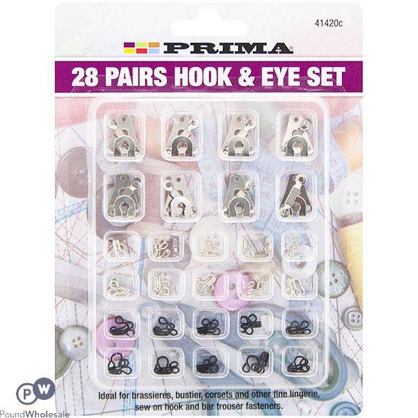 Prima Assorted Hook & Eye Set 28 Pairs