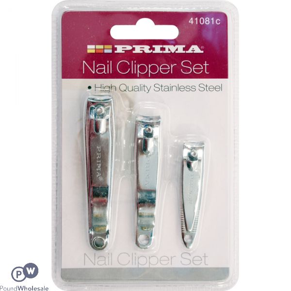 PRIMA STAINLESS STEEL NAIL CLIPPER SET 3PC