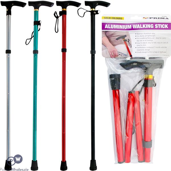 PRIMA ALUMINIUM WALKING STICK ASSORTED COLOURS