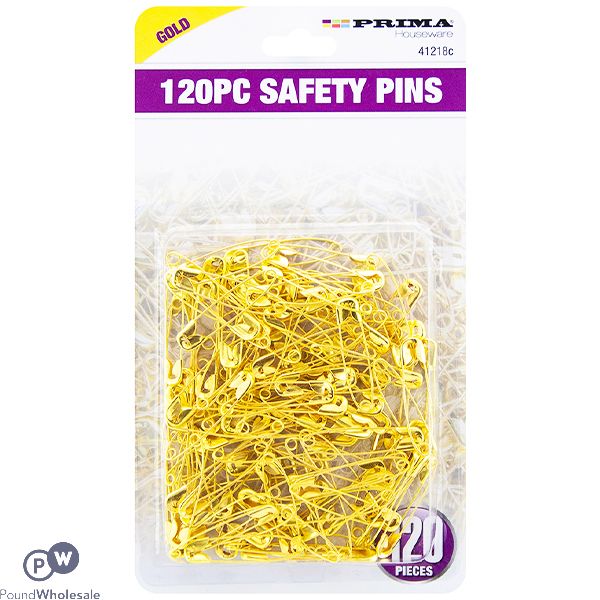 PRIMA GOLD SAFETY PINS 120PC