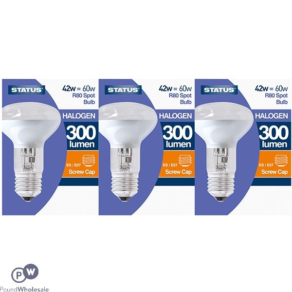 Status R80 Spot 42w=60w Es/e27 300 Lumen Halogen Light Bulb