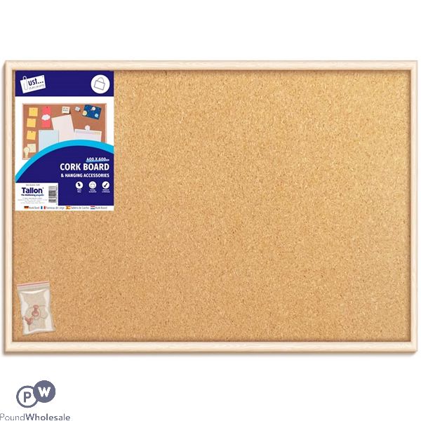 Just Stationery Cork Notice Board & Accessories 400 X 600mm