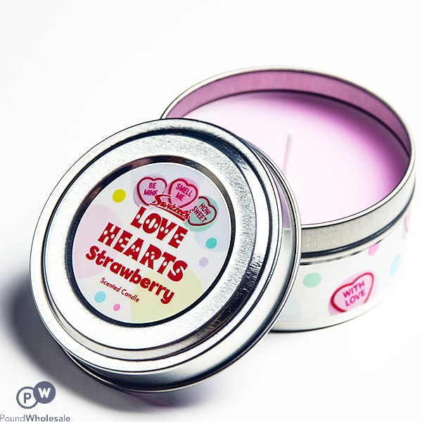 Swizzels Love Hearts Tin Scented Candle 3oz