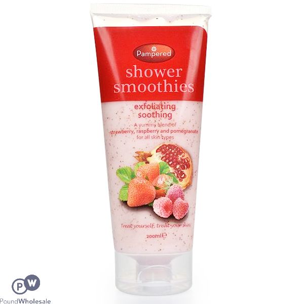 PAMPERED SHOWER SMOOTHIES EXFOLIATING SOOTHING SCRUB 200ML