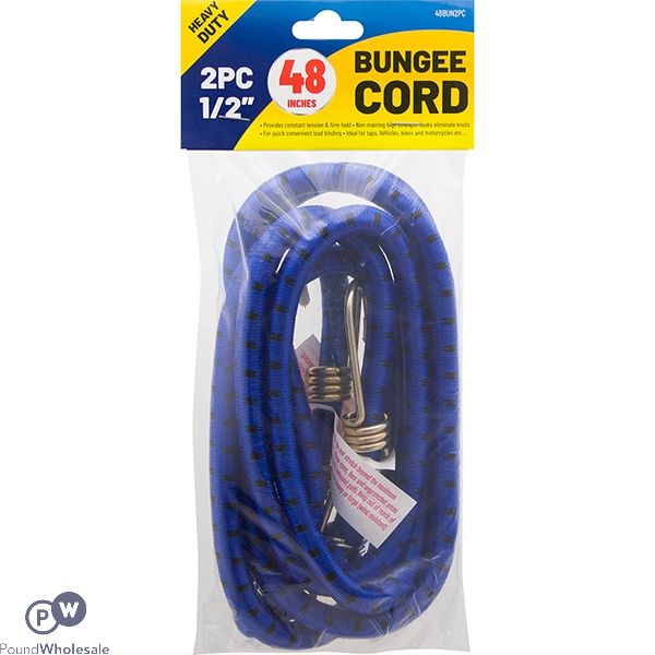 HEAVY DUTY 1/2" BLUE BUNGEE CORD 48" 2PC
