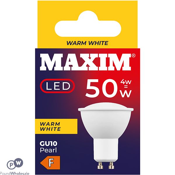Maxim 4w=50w Gu10 Pearl Warm White Led Light Bulb