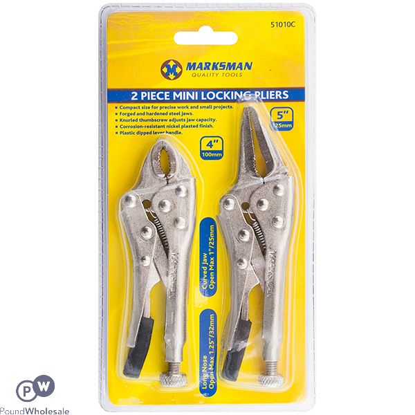 Marksman Assorted Mini Locking Pliers Set 2pc