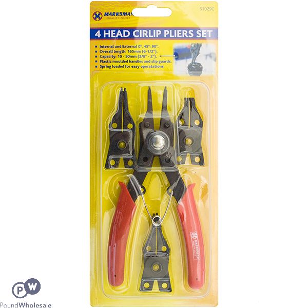 MARKSMAN 4 HEAD CIRLIP PLIERS SET