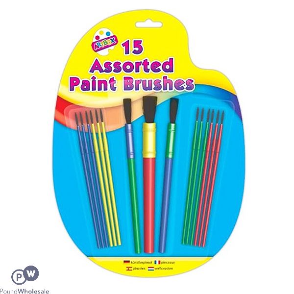 15 Assorted Paint Brushes