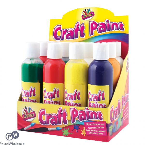 ARTBOX CRAFT FINGER PAINTS 200ML ASSORTED COLOURS CDU