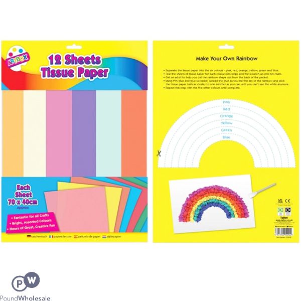 Artbox Assorted Colour Craft Tissue Paper 12 Sheets