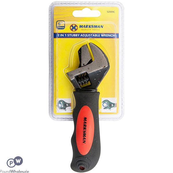 MARKSMAN 2-IN-1 STUBBY ADJUSTABLE & PIPE WRENCH