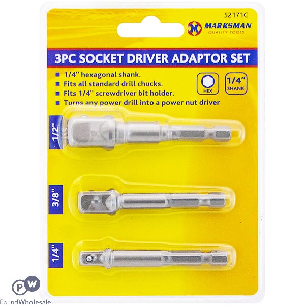 Marksman Socket Driver Adaptor Set 3pc