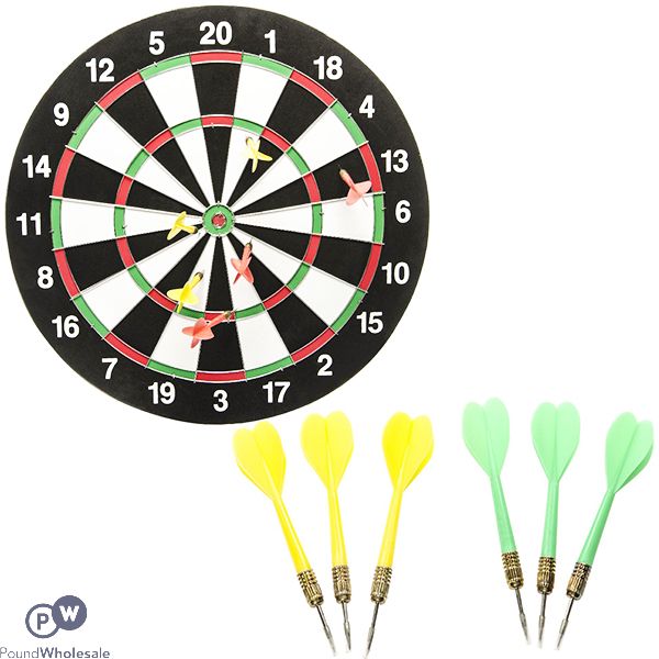 DARTBOARD & DARTS PLAY SET 15"