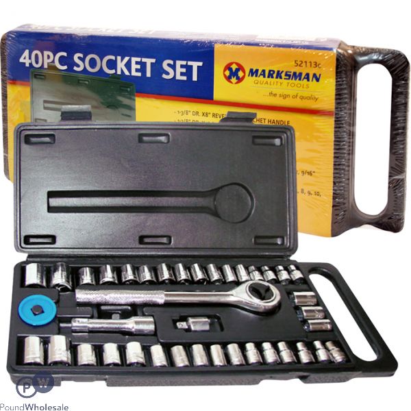 MARKSMAN RATCHET SOCKET SET 40PC