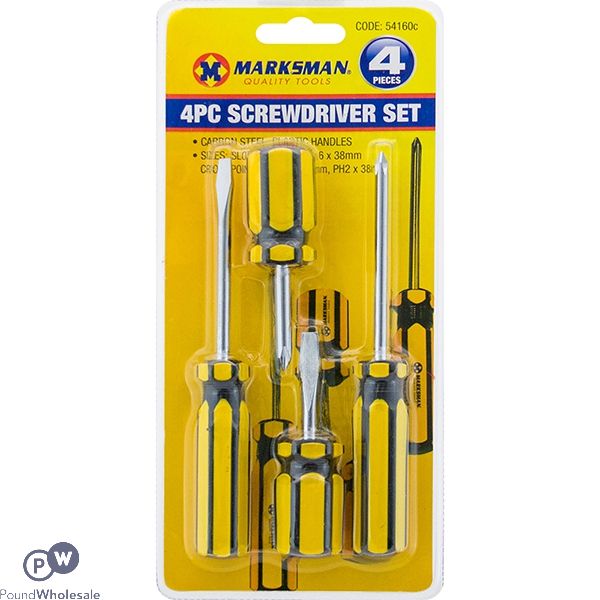 Marksman Flat & Phillips Screwdriver Set 4pc